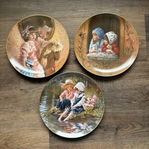 Sandra Kuck Vintage Collector Plates Set Of 3, 1983 Reco Collection Days Gone By
